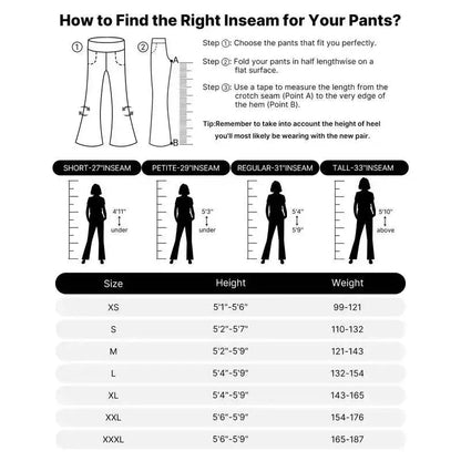 💘Women's 2High-Waist Wide Leg Pants – Business Casual Yoga Dress Pants with Pockets