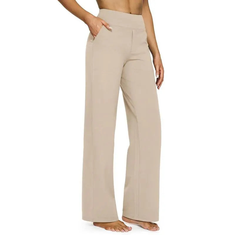 💘Women's 2High-Waist Wide Leg Pants – Business Casual Yoga Dress Pants with Pockets