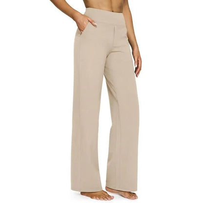 💘Women's 2High-Waist Wide Leg Pants – Business Casual Yoga Dress Pants with Pockets