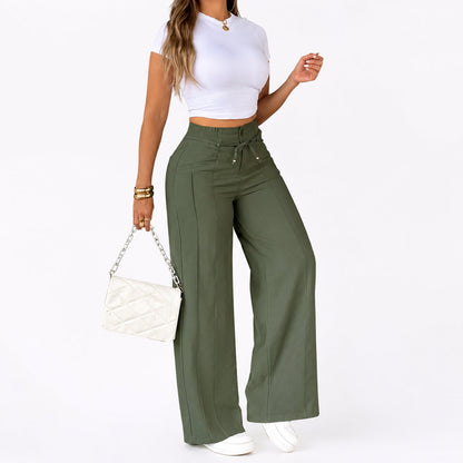 ⚡FINAL SALE⚡ Women's Drawstring Waist Wide‑Leg Casual Pants