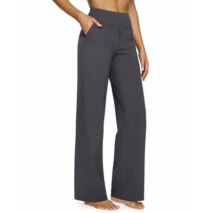💘Women's 2High-Waist Wide Leg Pants – Business Casual Yoga Dress Pants with Pockets