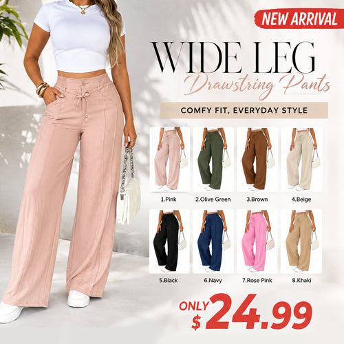 ⚡FINAL SALE⚡ Women's Drawstring Waist Wide‑Leg Casual Pants