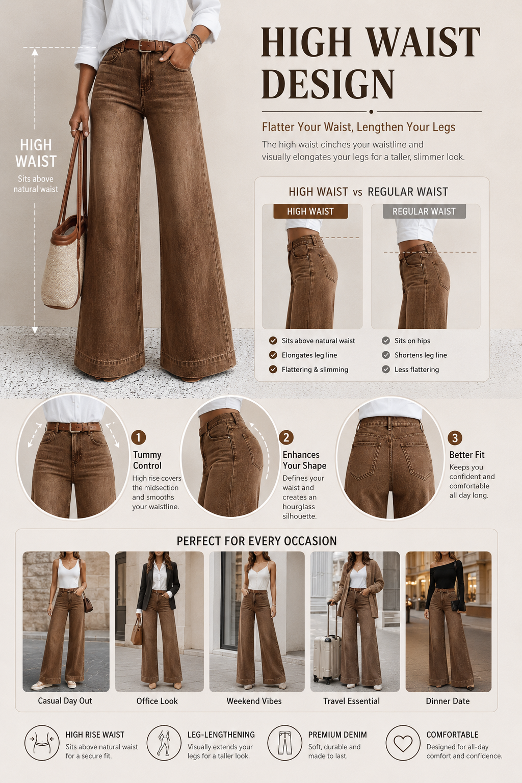 Women's Loose Fit Baggy Oversized Straight Leg Denim Jeans with Pockets