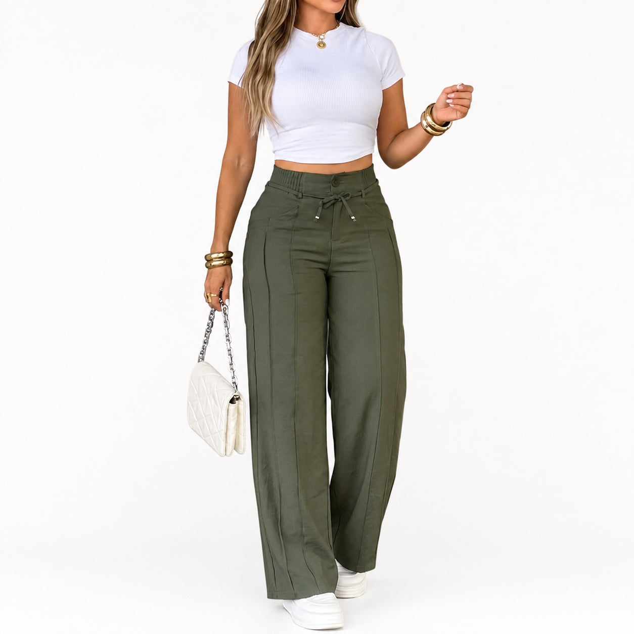 ⚡FINAL SALE⚡ Women's Drawstring Waist Wide‑Leg Casual Pants