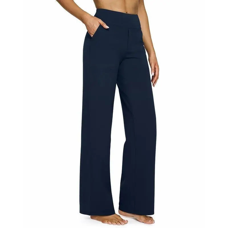 💘Women's 2High-Waist Wide Leg Pants – Business Casual Yoga Dress Pants with Pockets